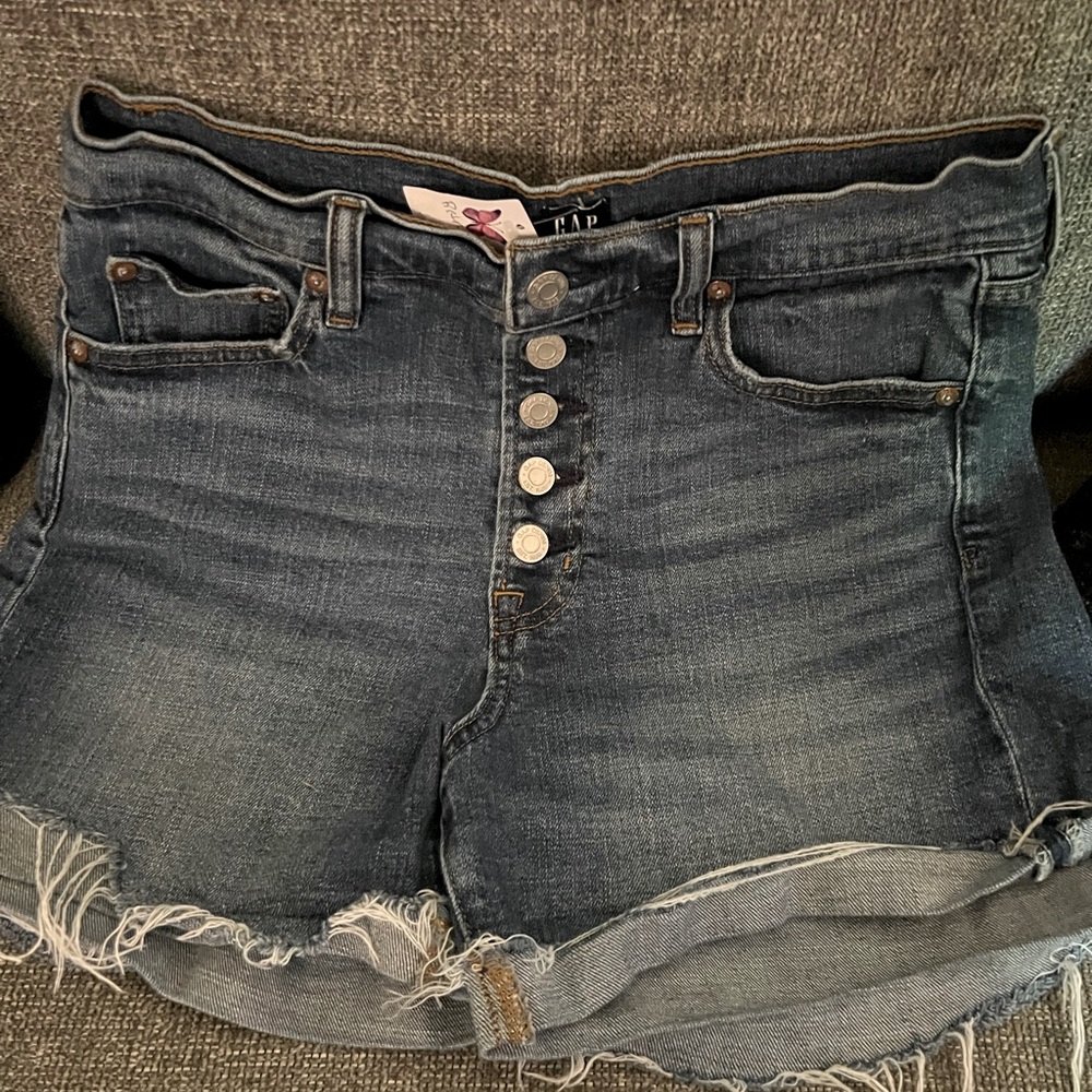 GAP Blue Jean Shorts Distressed Cut-Off Style